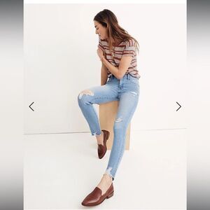 Madewell 9" High-Rise Skinny Jeans in Ontario Wash: Distressed-Hem Edition